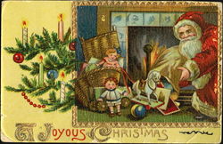 Santa delivering presents Postcard