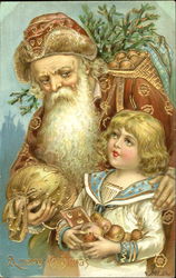 The old man showing a divine love to a child Postcard