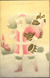 Santa With Golden Toys Santa Claus Postcard Postcard