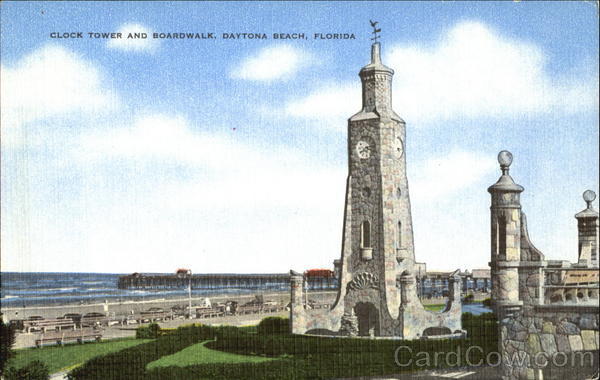 Clock Tower And Boardwalk Daytona Beach Florida