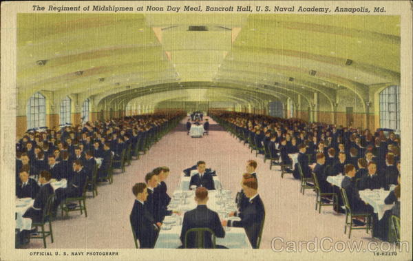 The Regiment Of Midshipmen At Noon Day Meal, U. S. Naval Academy Annapolis Maryland