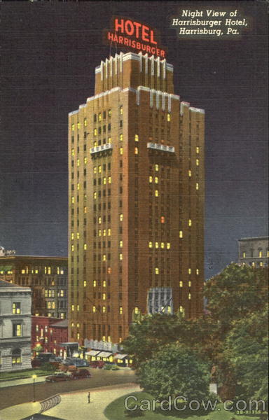 Night View Of Harrisburger Hotel Pennsylvania