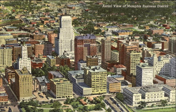 Aerial view of Memphis business district Tennessee