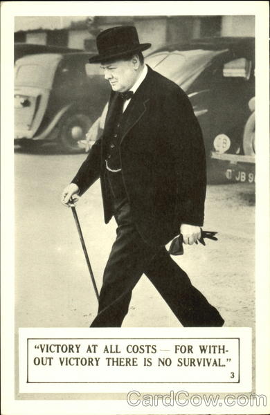 Mr. Winston Churchill walking from the Admiralty to Downing Street, London 