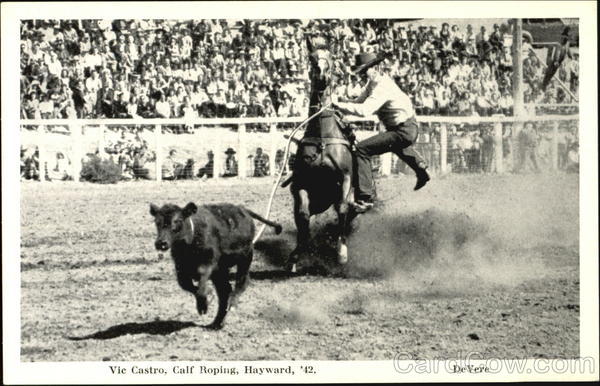 Vic Castro Calf Roping 1942 Hayward California Rodeos