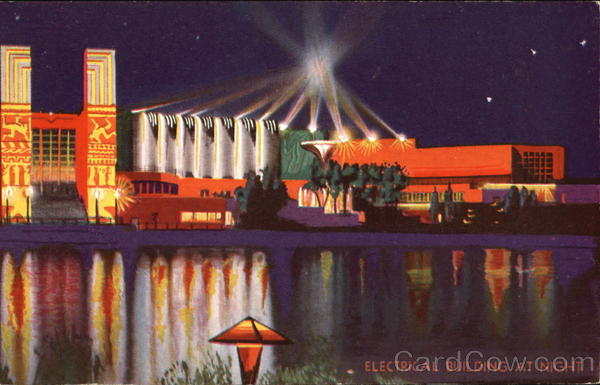 Electrical Building At Night - A Century of Progress International Exposition 1933