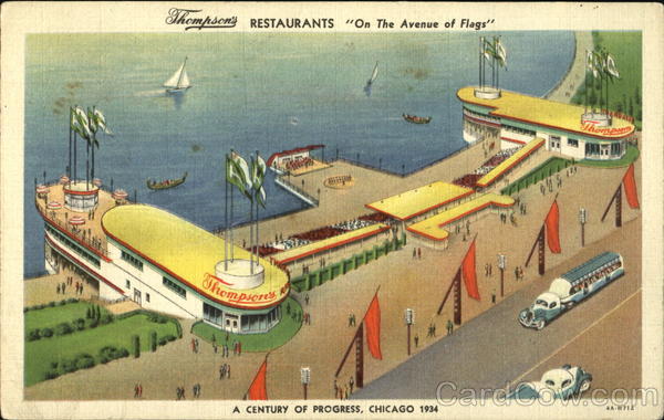 Thompson's Restaurants On The Avenue Of Flags, A Century of Progress 1934 Chicago Illinois