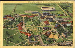 Aeroplane View Of Ohio State University Postcard