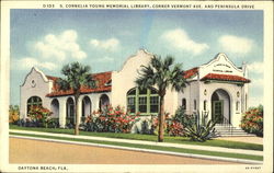 S. Cornelia Young Memorial Library, Corner Vermont Ave. and Peninsula Drive Postcard