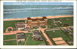 Airplane View Clarendon Hotel Postcard