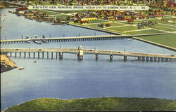 Bird's Eye View Memorial Bridge Postcard