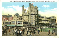 Marlborough Blenheim And Dennis Hotels From Boardwalk Postcard