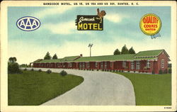 Gamecock Motel, U. S. 15 U. S. 15A and U. S. 301 Postcard