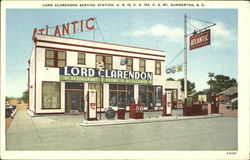 Lord Clarendon Service Station, U. S. 15 U. S. 15A and U. S. 301 Postcard