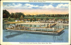 Cabana Beach Floating Pool Genoa City, WI Postcard Postcard