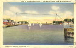Port Of Rochester Building At Left And New York Naval Militia At Right, Charlotte Harbor Postcard