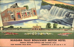 Niagara Falls Boulevard Motor Hotel Postcard