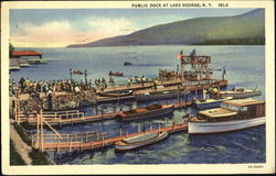 Public Dock At Lake George Postcard