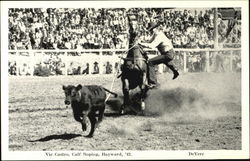 Vic Castro Calf Roping 1942 Hayward, CA Rodeos Postcard Postcard
