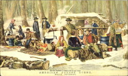 American Forest Scene Currier & Ives Advertising Postcard Postcard