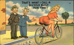 That's What I Call A Bicycle Built For Two! Postcard