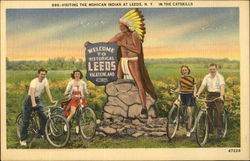 Visiting The Mohican Indian Postcard