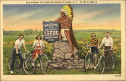 Visiting The Mohican Indian Leeds, NY Postcard Postcard