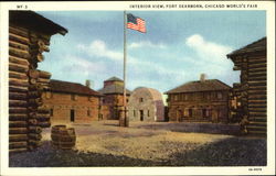 Interior View Fort Dearborn Chicago World's Fair Postcard