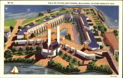 Hall Of States And Federal Buildings Chicago World's Fair Postcard