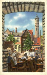 Section Of Belgian Village Chicago World's Fair Postcard