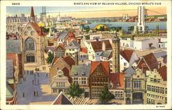 Bird's-eye view of Belgian Village, Chicago World's Fair Postcard