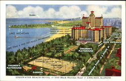 Edgewater Beach Hotel, 5300 Block Sheridan Road Postcard