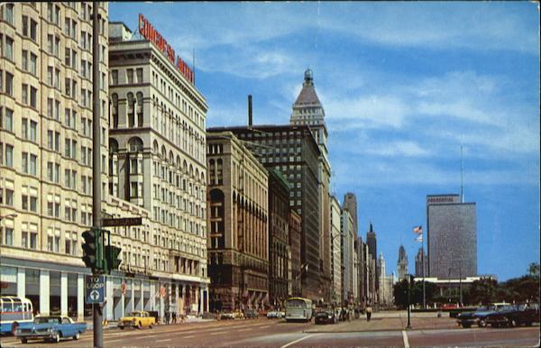 Looking North on Michigan Avenue Chicago Illinois