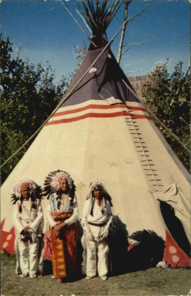 Indian Braves and Tepee Native Americana