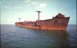 Target Ship off Eastham in Cape Cod Bay Postcard