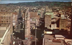 Downtown Oakland, Calif. looking north on Broadway and Telegraph Postcard