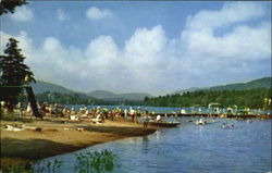 Lake Placid's Municipal Bathing Beach New York Postcard Postcard