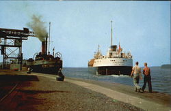 Ocean Frieghter Fuel Dock Postcard