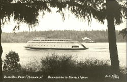 Black Ball Ferry "Kalakala" - Bremerton to Seattle-Wash Washington Postcard Postcard