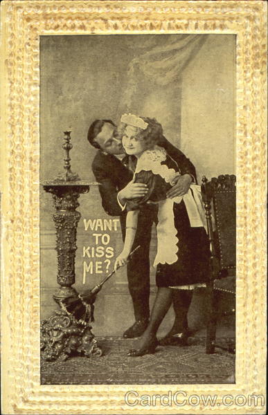 Man Trying to Kiss French Maid Couples