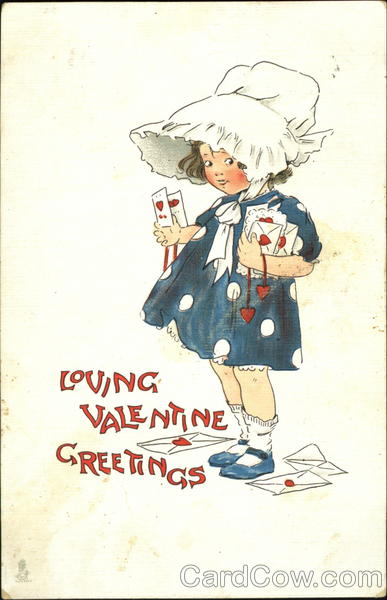 Little Girl Holding Valentines Children