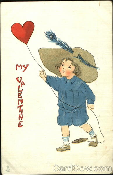 Little boy with a heart balloon Children