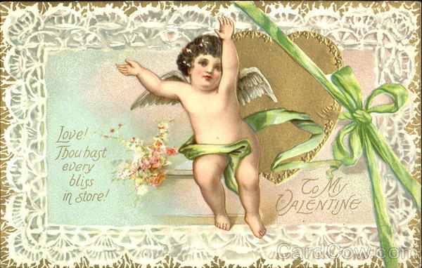 Little Cupid surrounded by lace