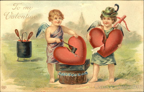 Cupids Splitting a Heart