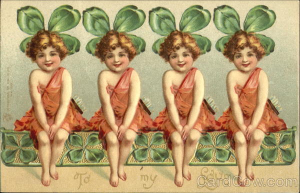 Four Girls with Clovers Children