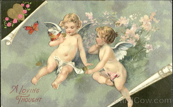 Cupids with Butterflies and Flowers