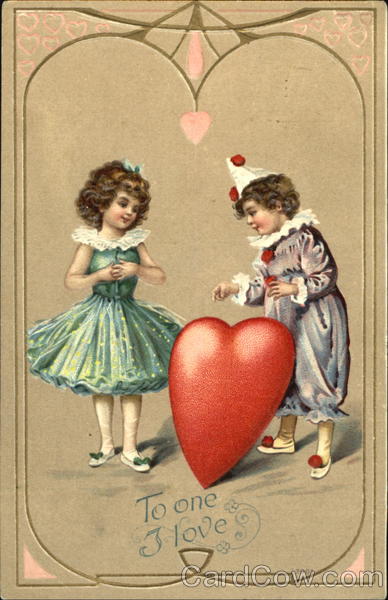 Ballerina and clown children around waist size heart