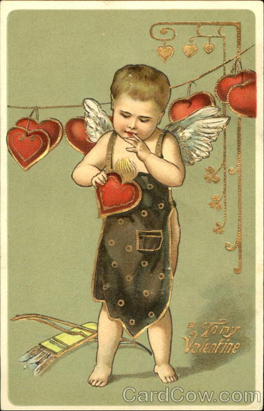 Cupid with Apron and Hearts