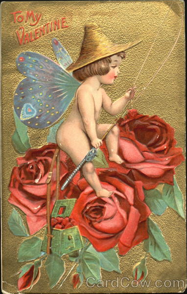 Little Fairy Sitting on Roses Fantasy
