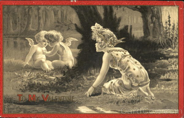 Young Girl and Two Cupids